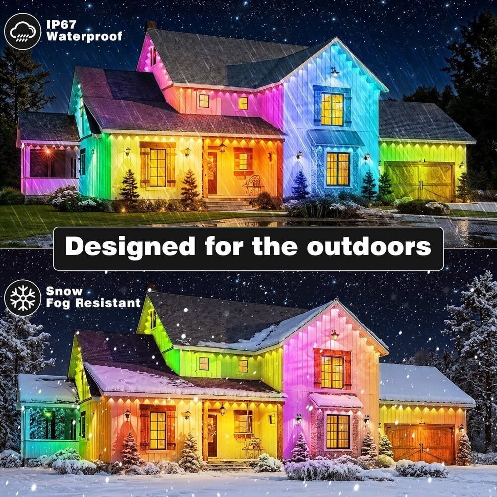 500FT Permanent Outdoor Lights for House Waterproof